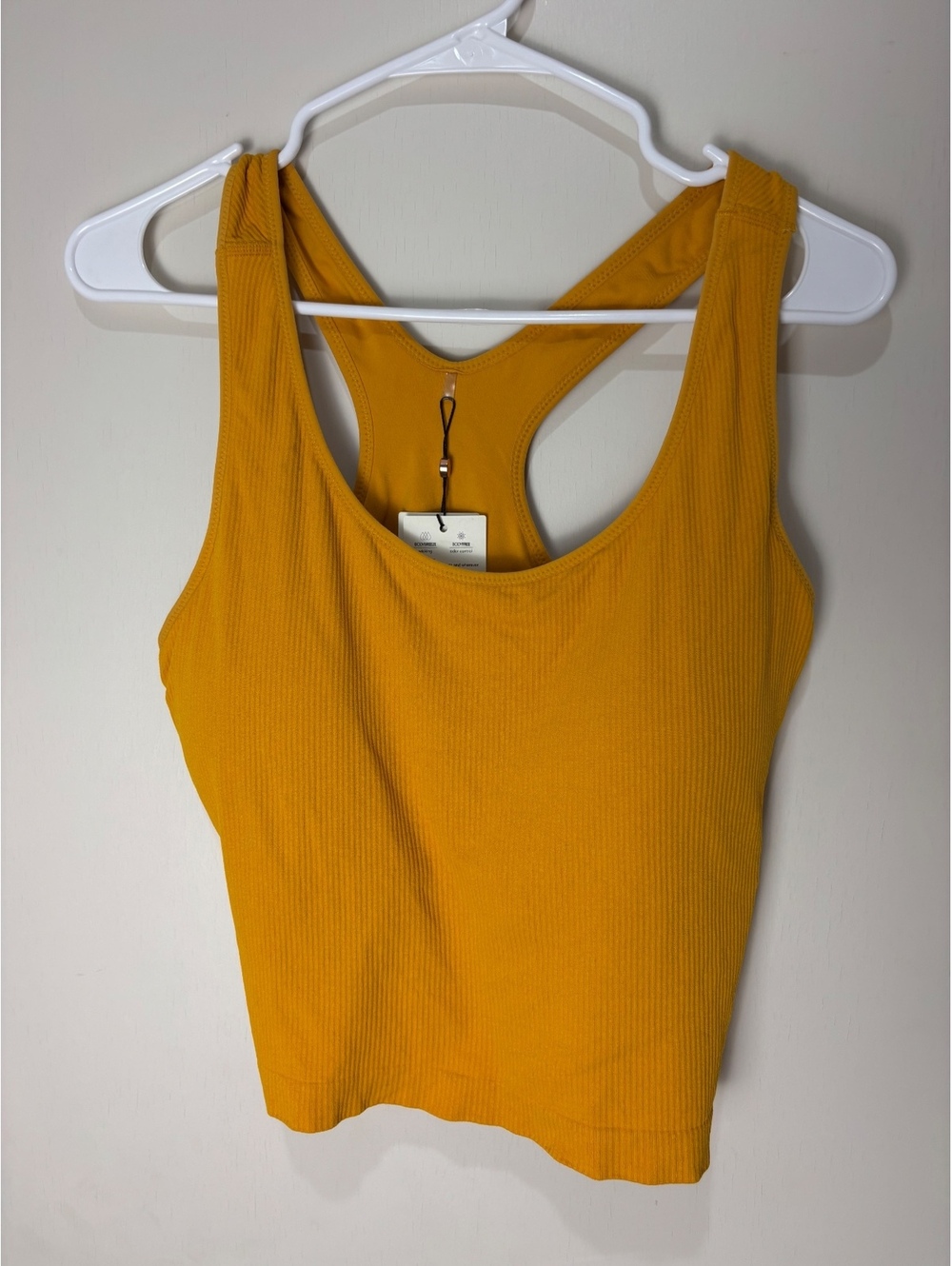 Calia Womens XXL Seamless Brami Tank Built In Bra Ribbed Glowing Umber NWT